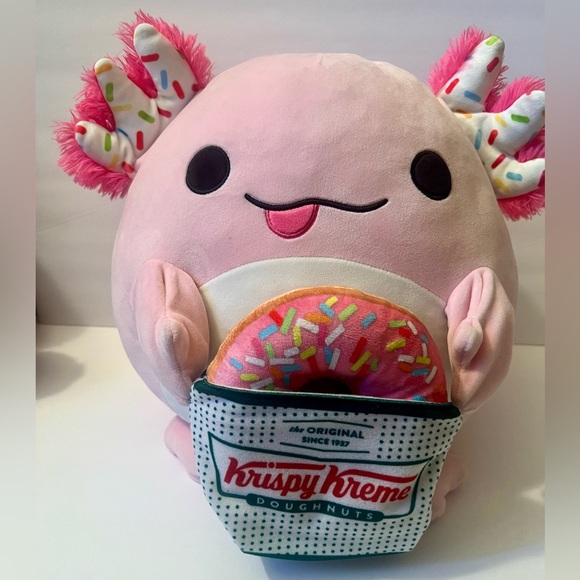 Squishmallows Other - Squishmallows Krispy Kreme Donut Axolotl 14-inch Plush Pink Soft Stuffed Animal